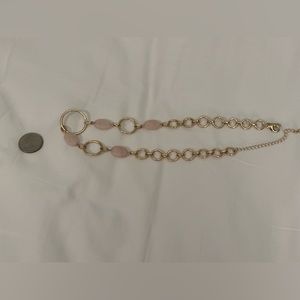 Light Pink Crystal Hoop Necklace
